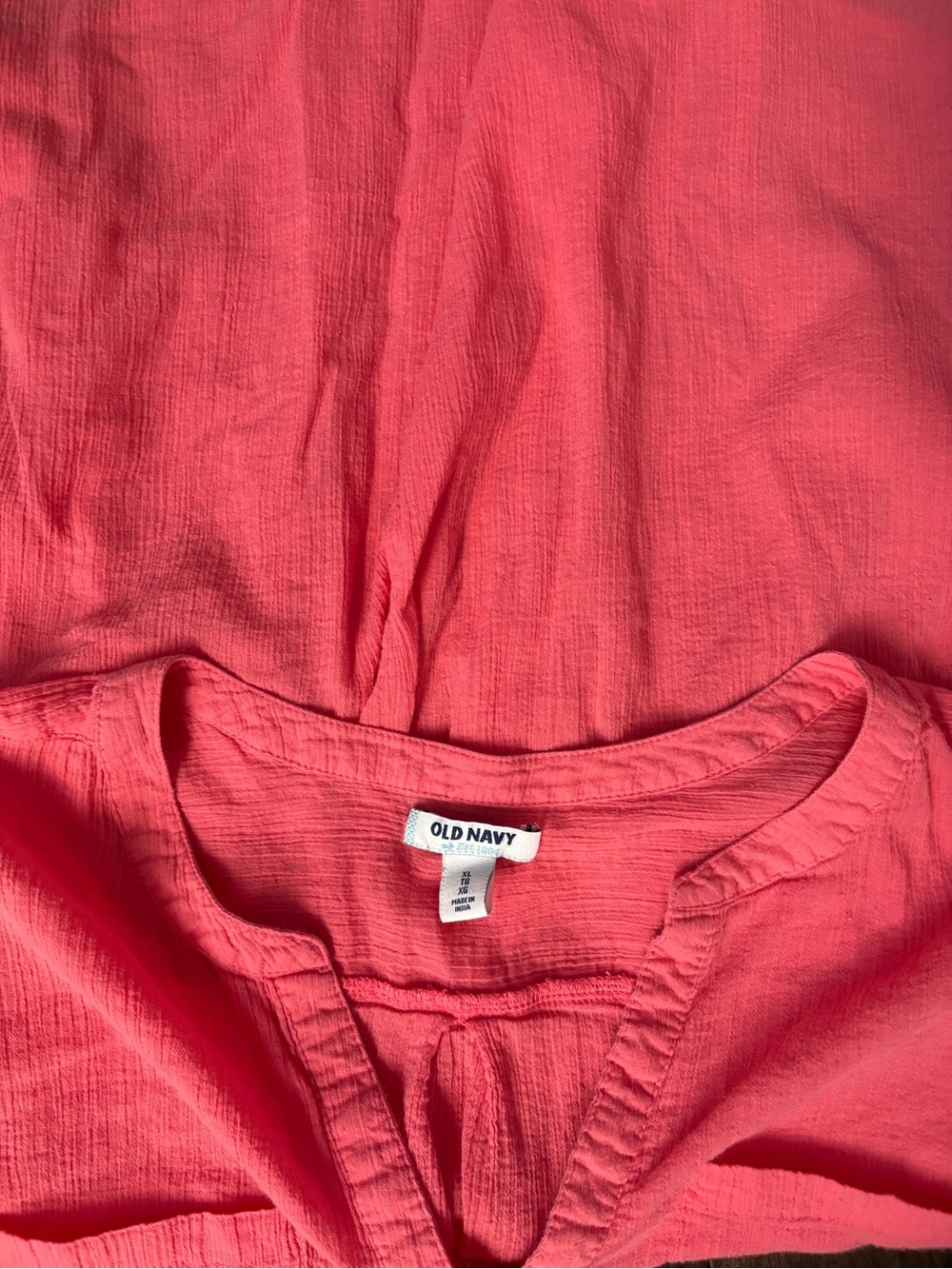 Old Navy Coral Pink Button-Front Lightweight Blouse - XL - Picture 5 of 5